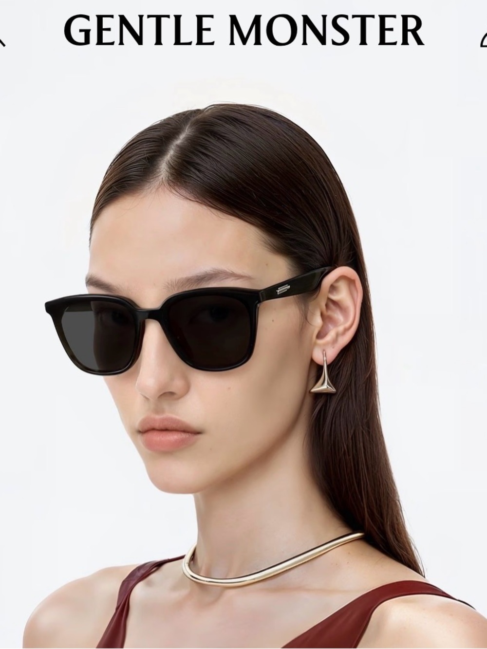 GENTLE MONSTER LILIT 01 Black Acetate Flatba Square sunglasses